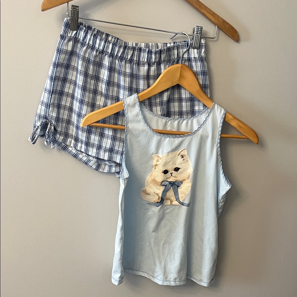 Art Class Blue and White Plaid Sleepwear